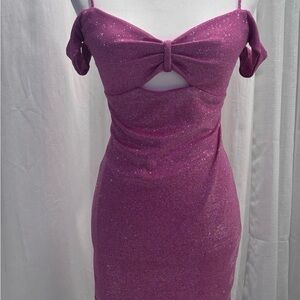 B Darlin Sparkling Magenta Mini Dress